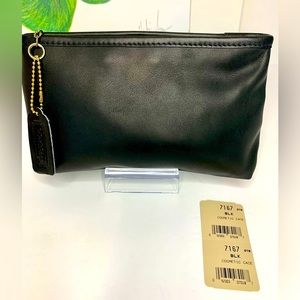 Vintage Coach Black Leather Cosmetic Case #7167 Extremely Rare to find NWT!!!!!